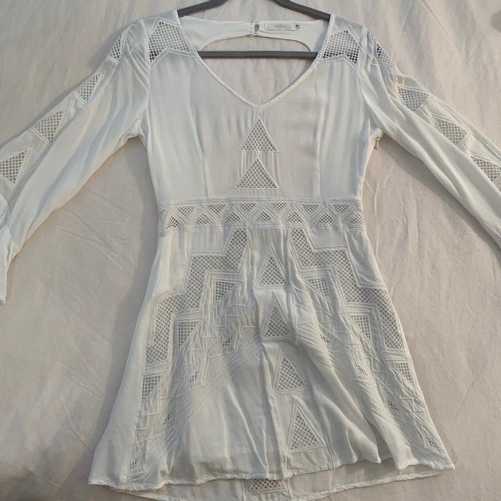 LF 3/4 Sleeve Backless Mini Dress / Cover Up